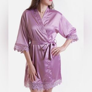 Mauve Purple Lace Robe
